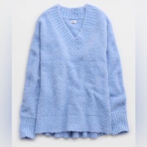 NWT Aerie Teddy Boucle V-Neck Sweater